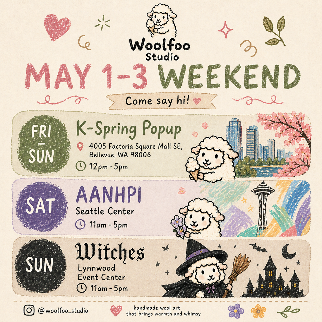 May 1–3 | A Soft Little Weekend with Woolfoo