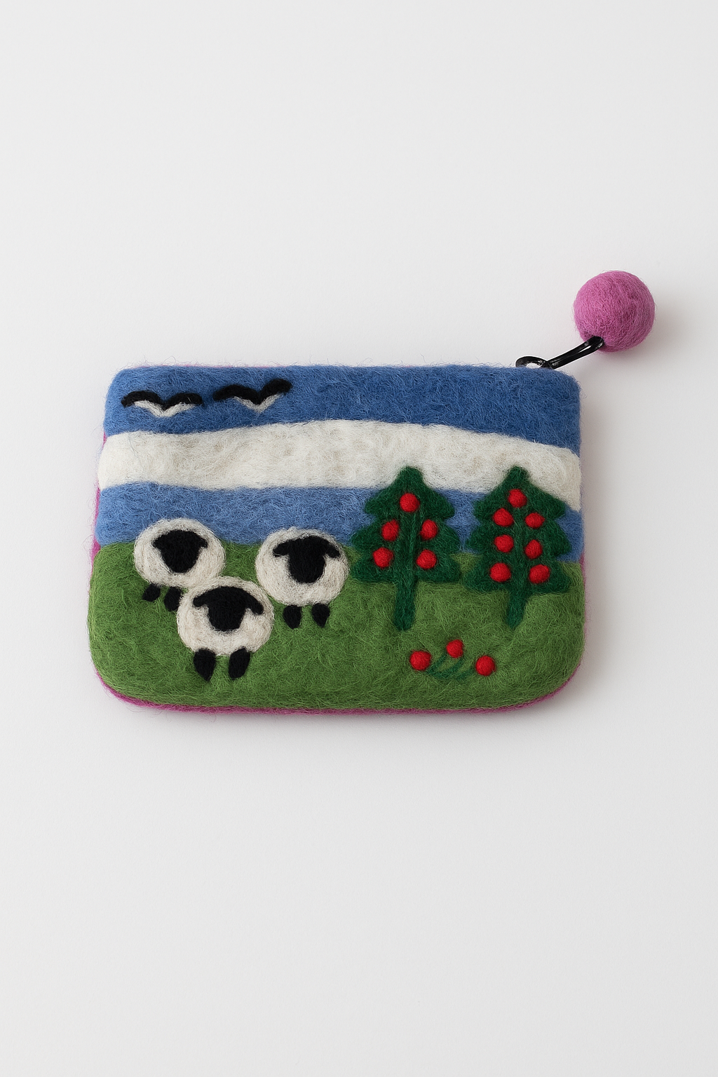 Ice Mountain sheep wool felt pouch