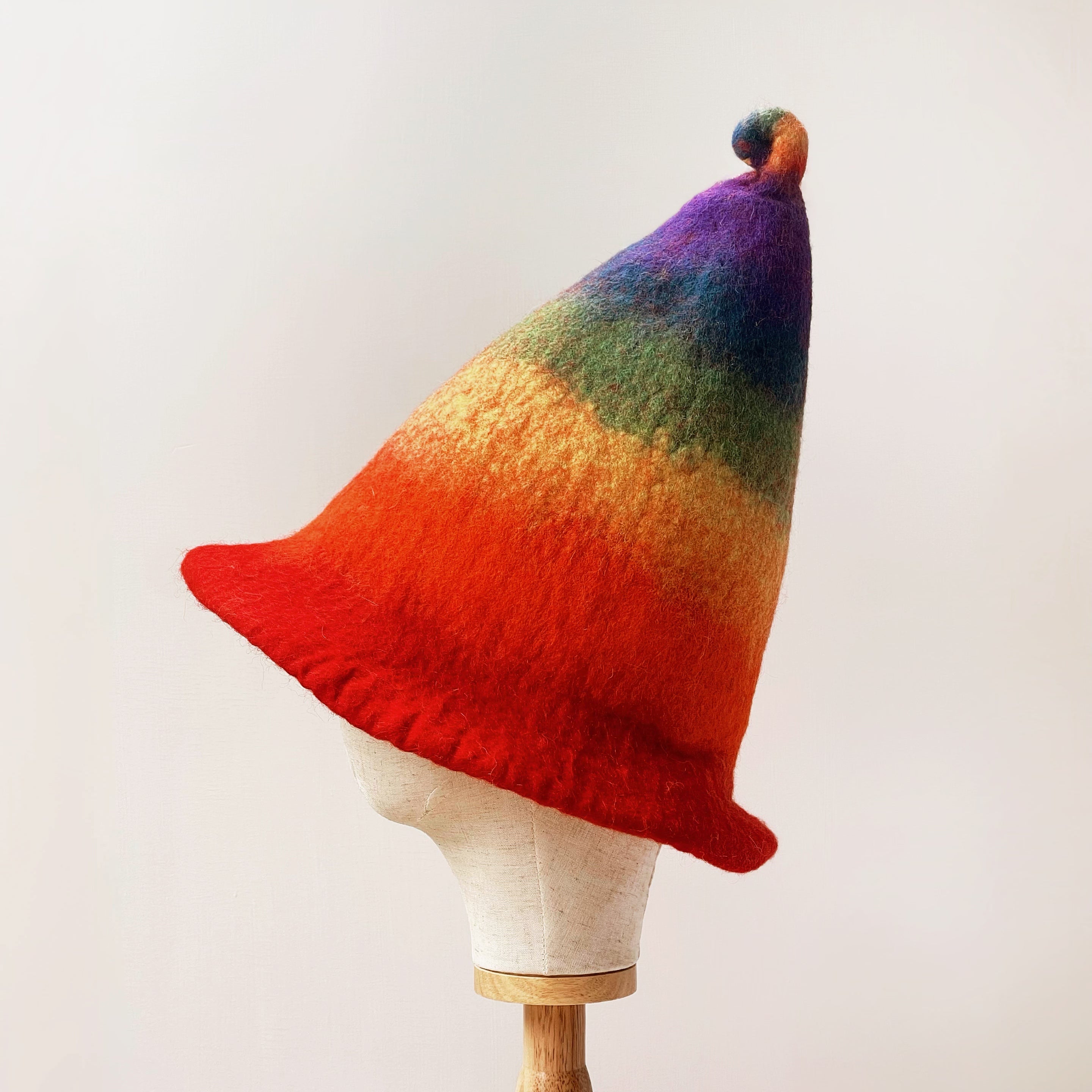 Rainbow Wool Felt Hat