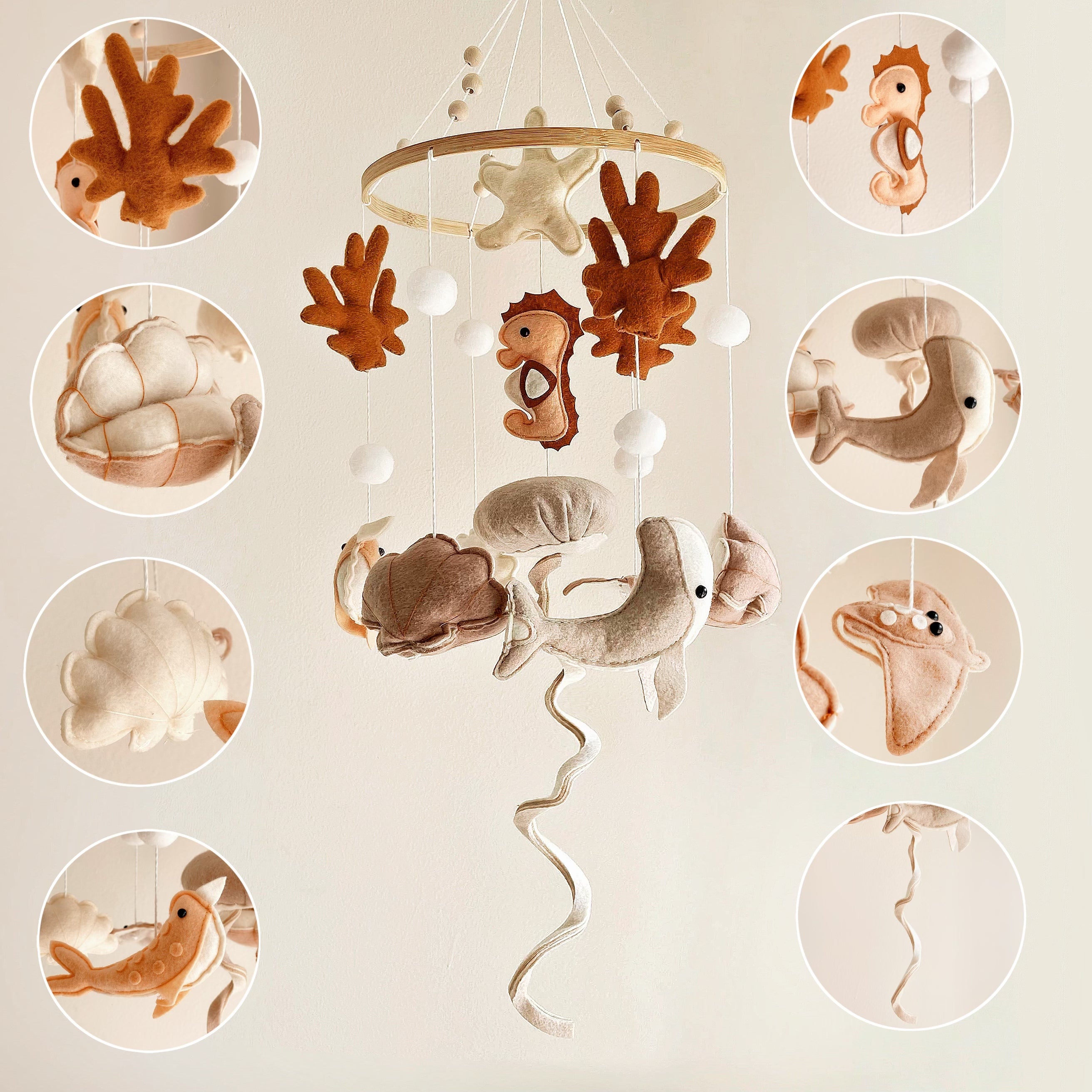 Ocean-Themed Handmade Felt Baby Mobile