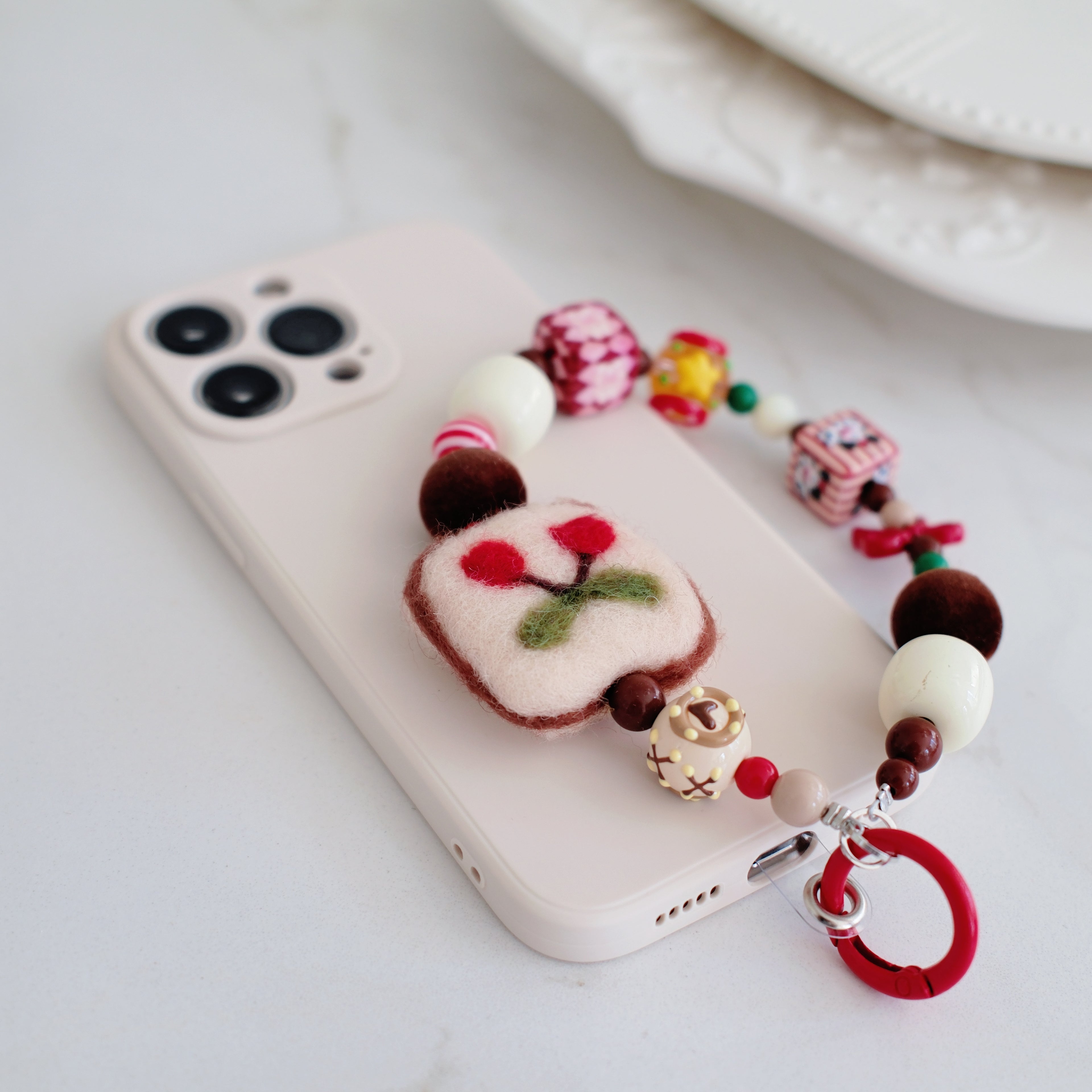 Cherry Toast Phone Charm
