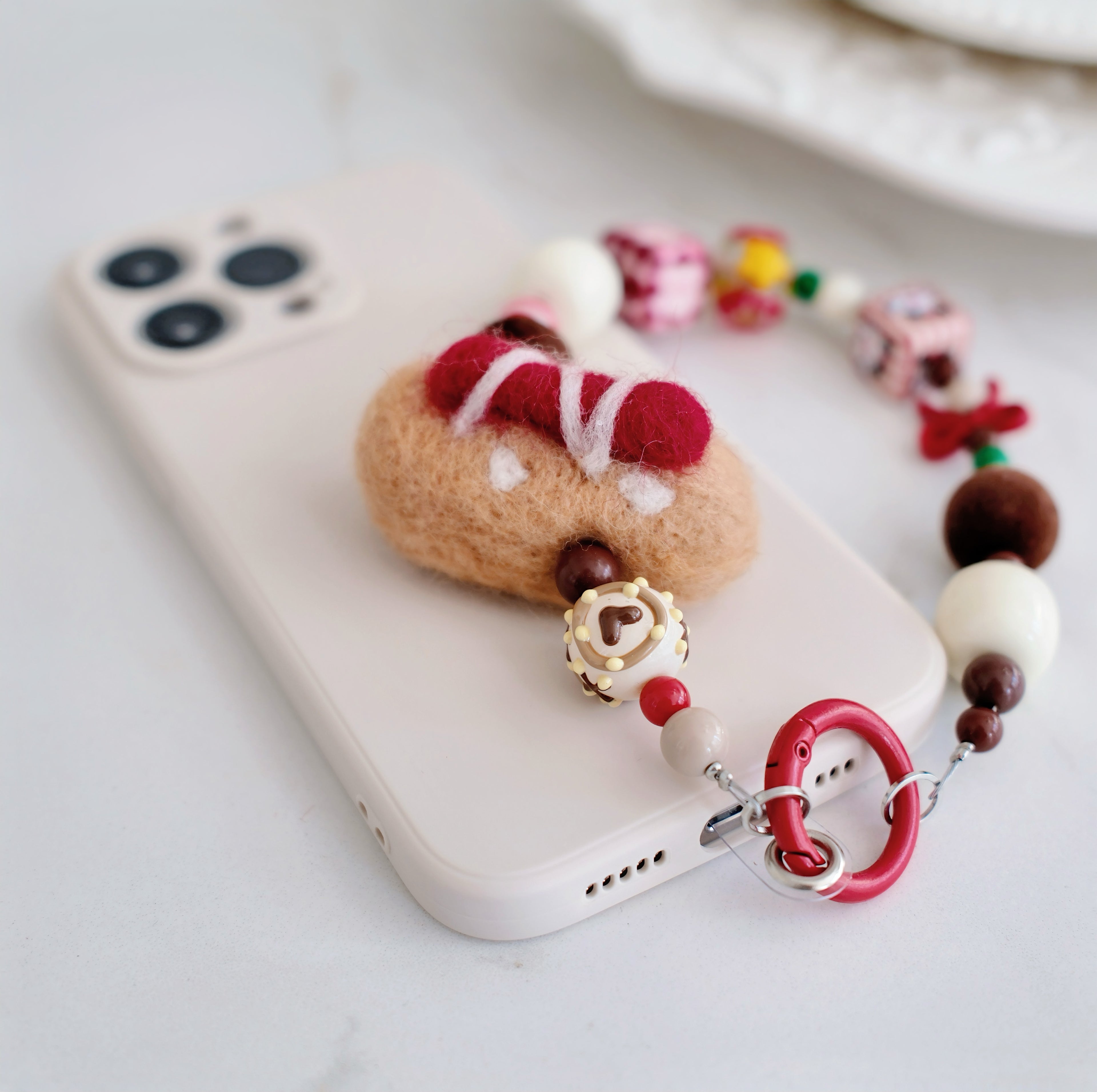 Hotdog Bun Phone Charm