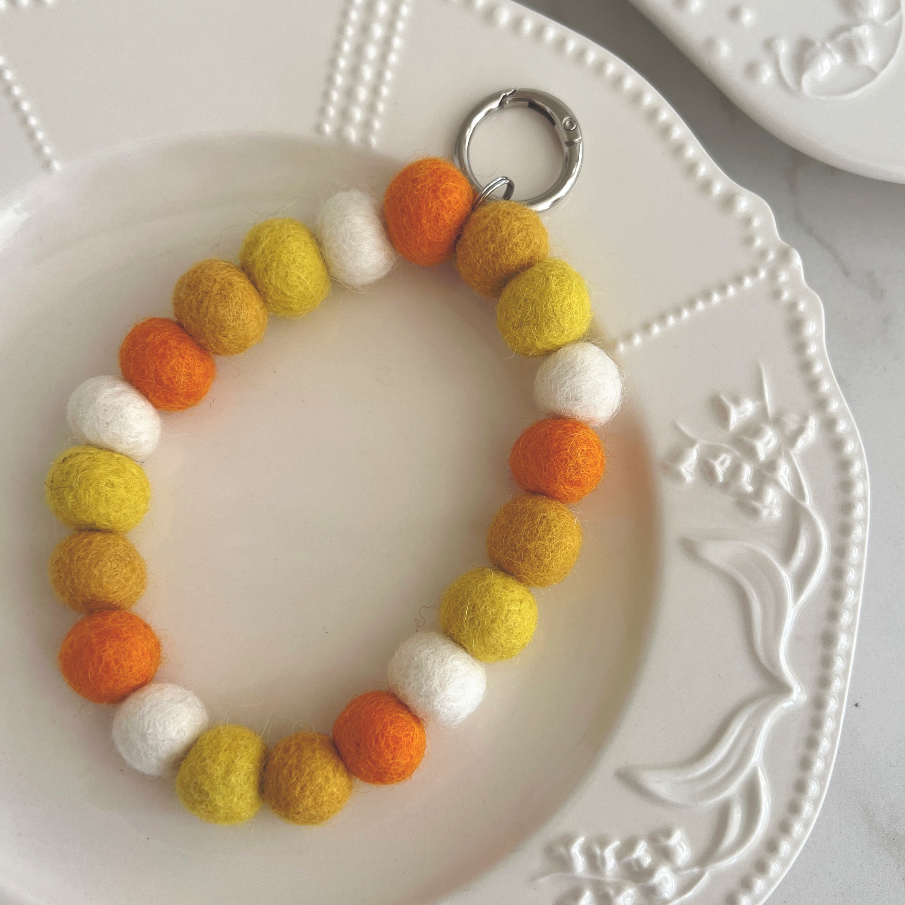 Autumn Sunset Wool Beads Phone Charm