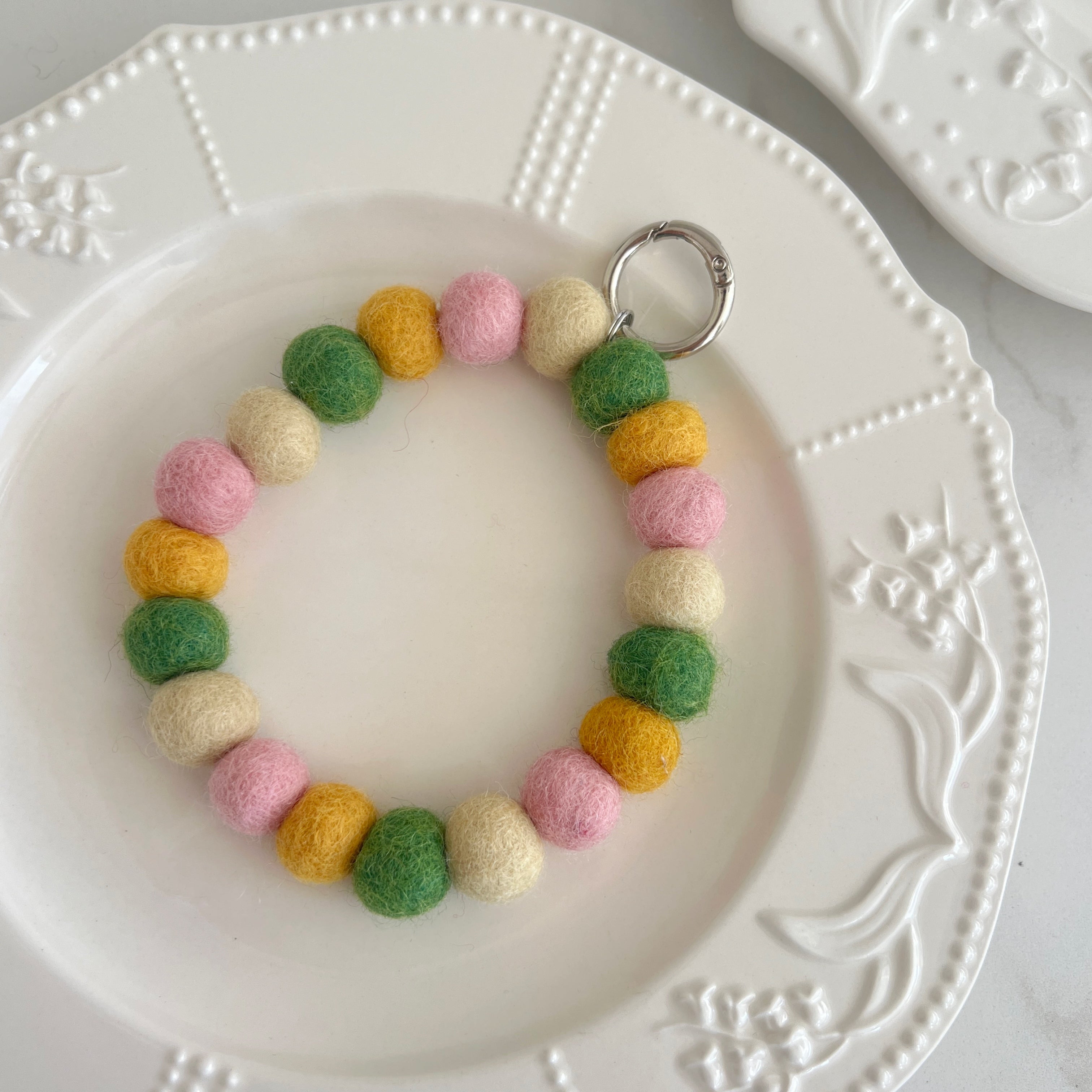 Spring Garden Wool Beads Phone Charm