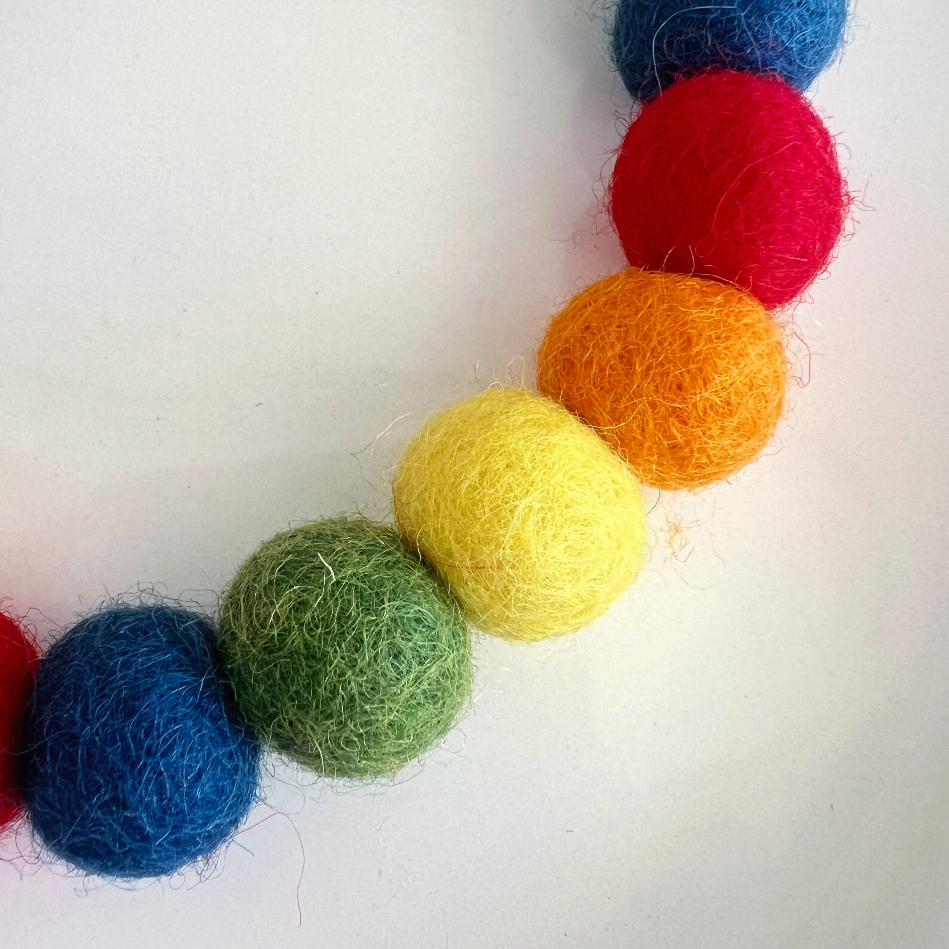 Rainbow Wool Beads Phone Charm