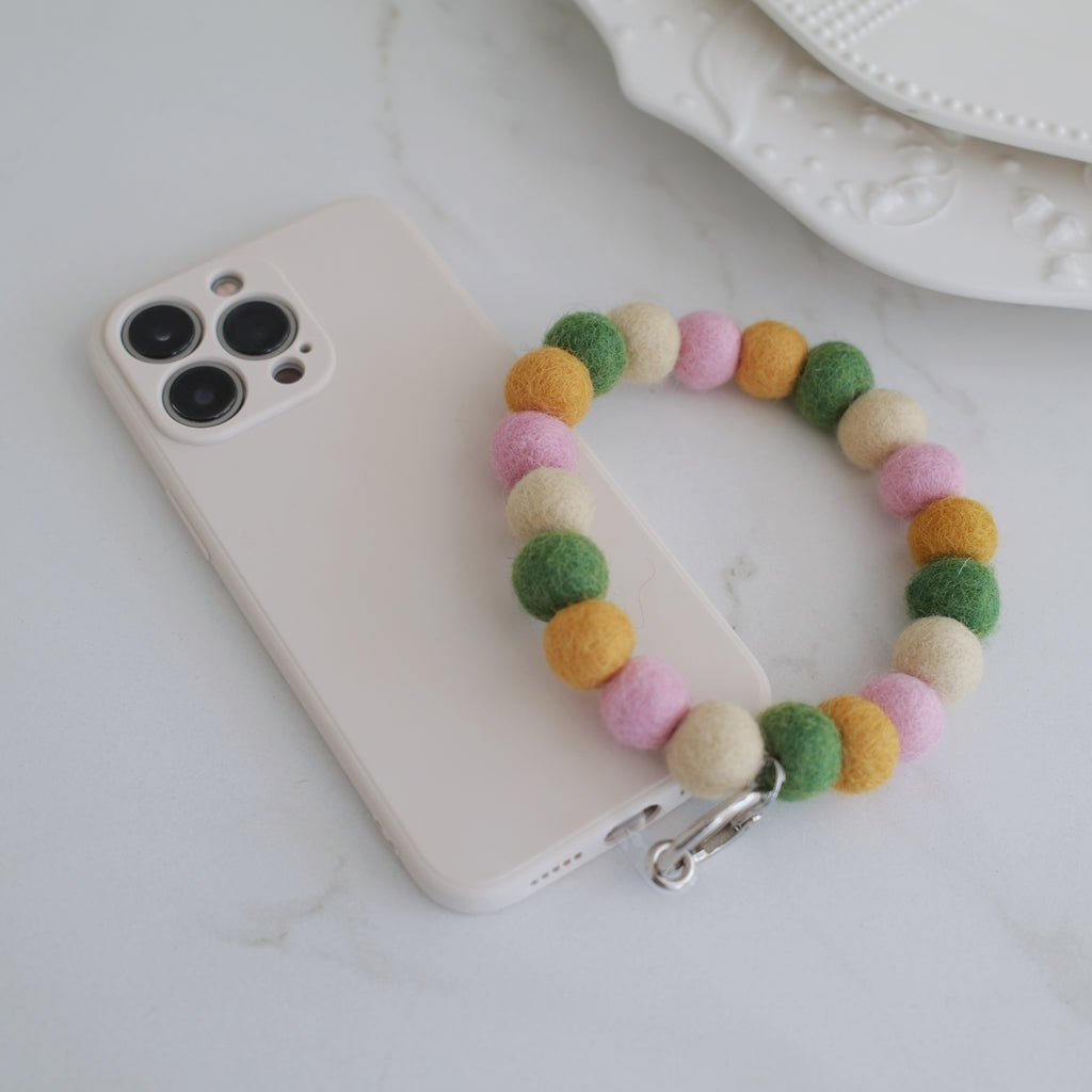 Spring Garden Wool Beads Phone Charm