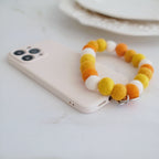Autumn Sunset Wool Beads Phone Charm