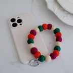 Autumn Spice Wool Beads Phone Charm