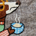 Hand-Felted Dog Latte Tote