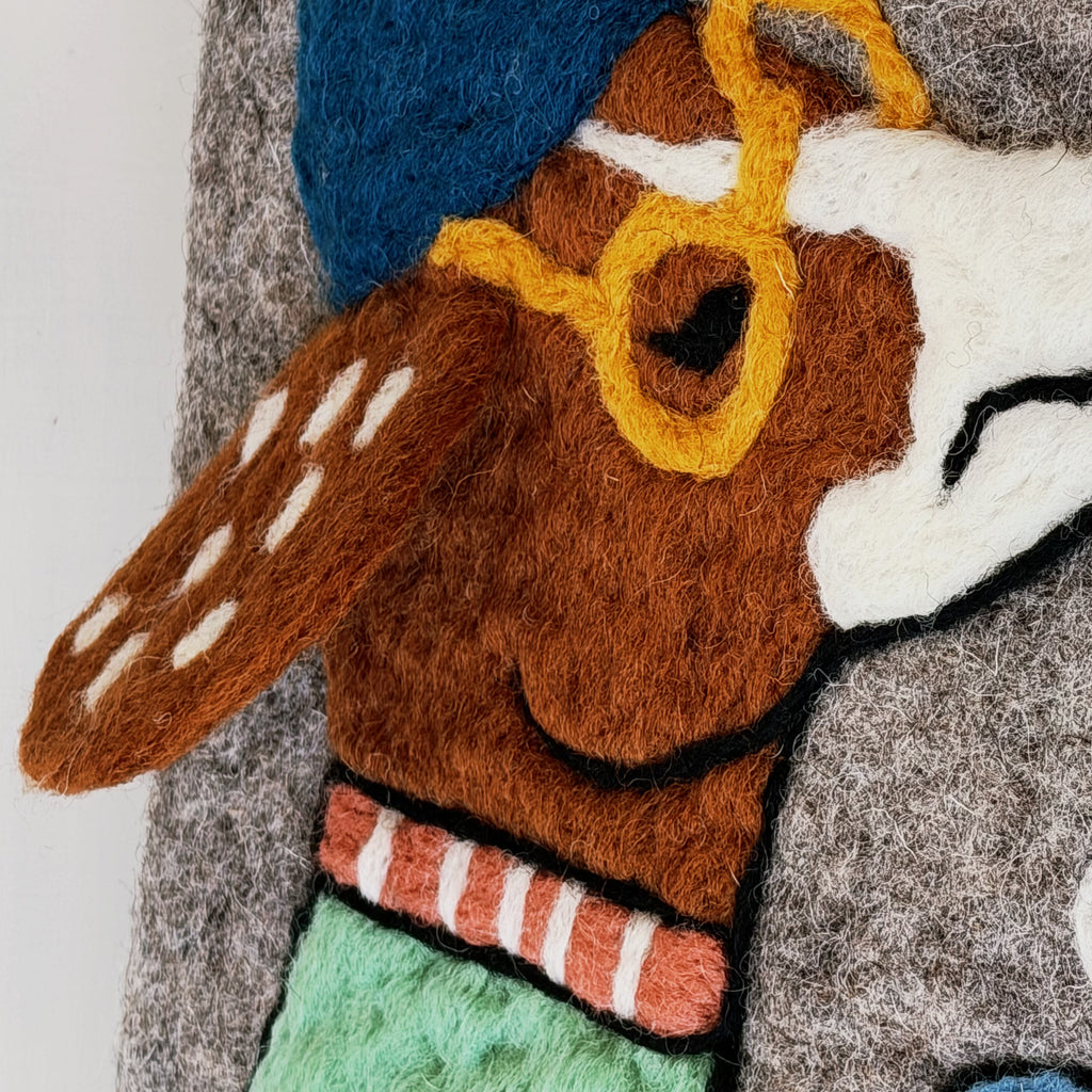 Hand-Felted Dog Latte Tote