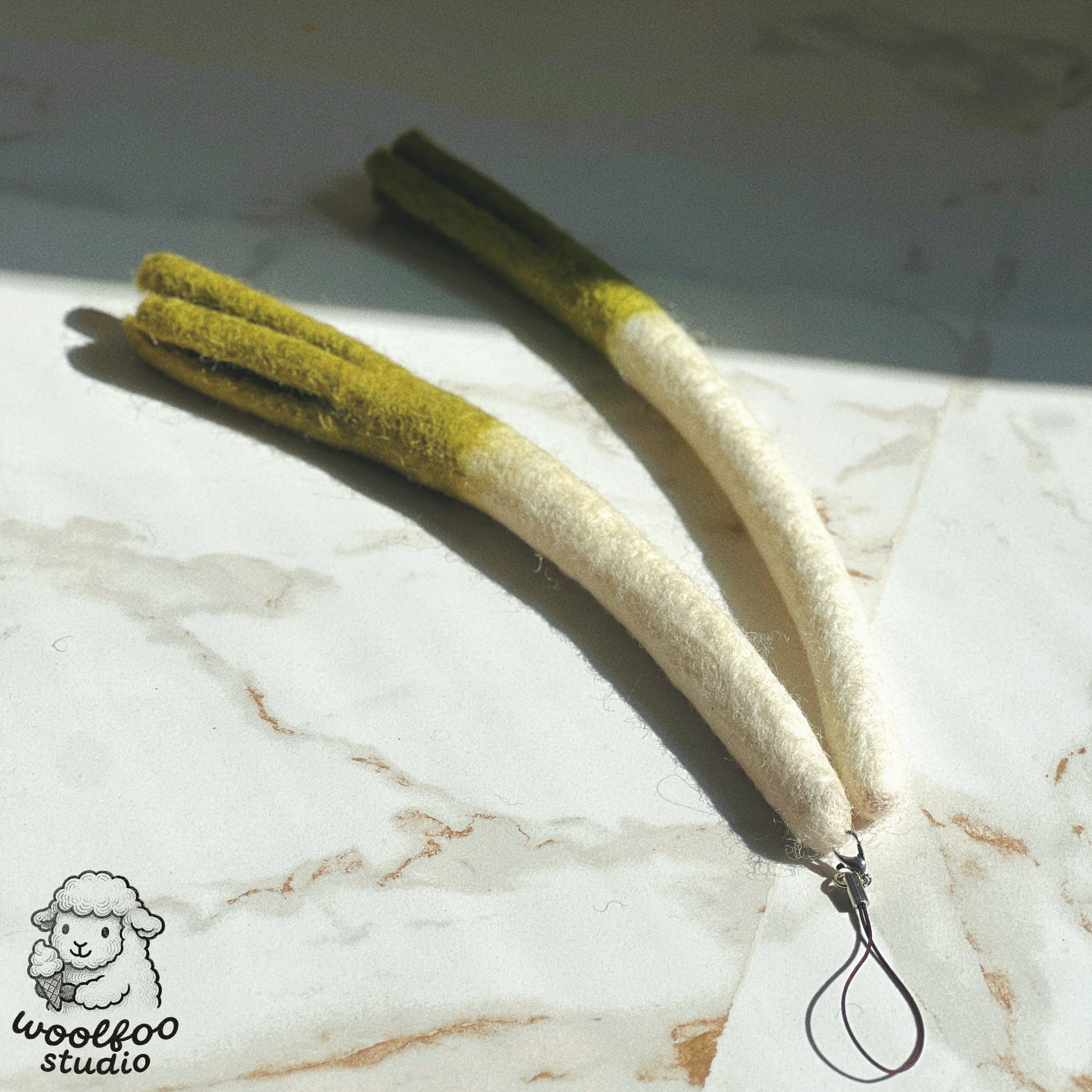 Felted Wool Green Onion